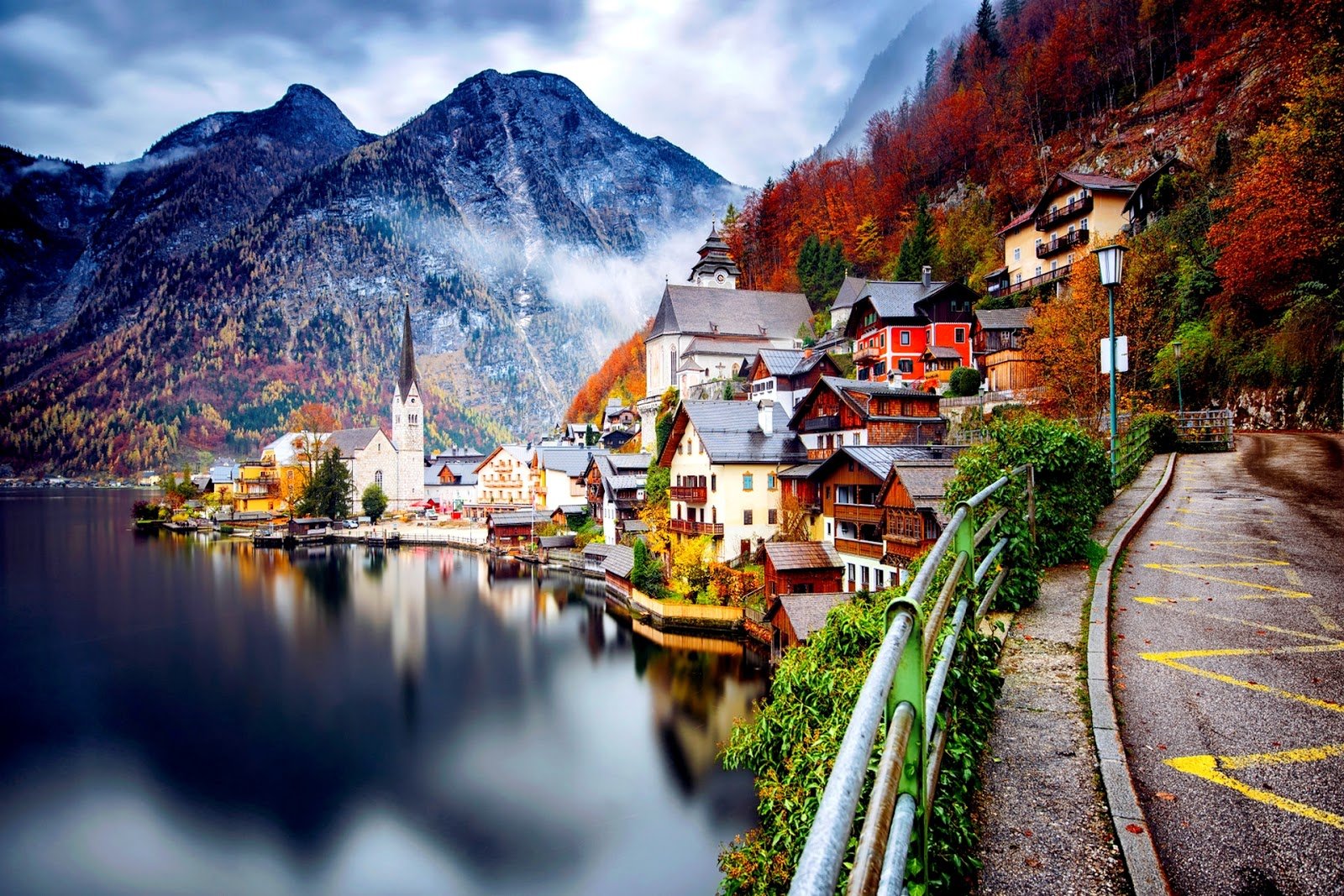 Aerial view of Kotor Bay with the historic old town and surrounding mountains.